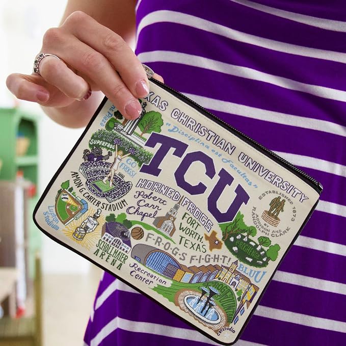 Catstudio Collegiate Zipper Pouch, Texas Christian University Travel Toiletry Bag, Ideal Gift for Alumni, Makeup Bag, Dog Treat Pouch, or Travel Purse - Image 3