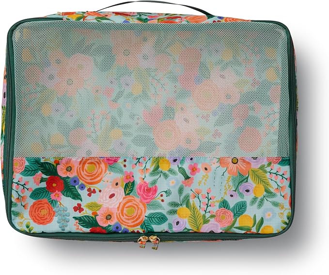 RIFLE PAPER CO. 3 Set Compression Packing Cubes with Zipper Pull & Laundry Bag | Organizer Travel Essentials for Luggage/Suitcase | Garden Party Pattern - Image 2