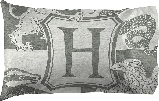 Jay Franco Kids Sheet Set with Fitted, Flat Sheets & Pillow Cover - Ultra-Soft Bedding with Pillowcase for Room Decor, Gray - Harry Potter, 3 Piece Twin - Image 3