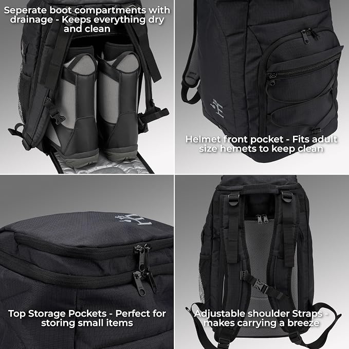 5th Element 60L Boot Bag Backpack for Ski, Snowboard, Skates, Travel & Accessories - Image 3