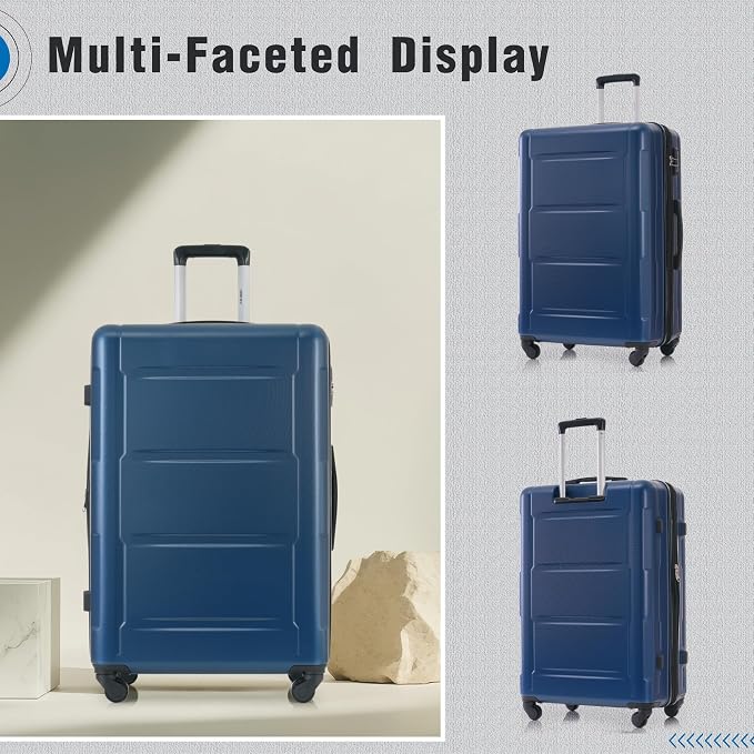 Merax Luggage Set 2 Piece Suitcase Sets with Spinner Wheel,Lightweight Hardside Expandable Travel Laggage with TSA Lock,Suitcase with Travel Bag(20"/24",Blue) - Image 2