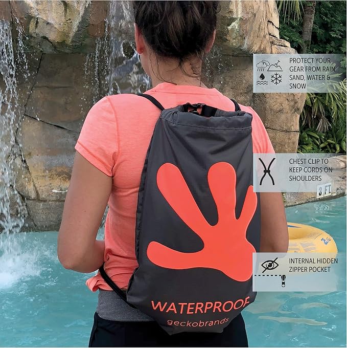 geckobrands Embark 10L Drawstring Backpack – Waterproof, Lightweight Dry Bag for Beach, Hiking, and Light Water Activities - Image 4