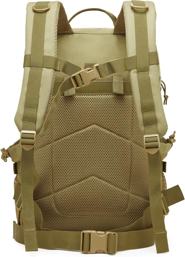Wotony Tactical Backpack - Military waterproof backpack with multiple pockets and tactical gear for the outdoors (khaki, 45L) - Image 4