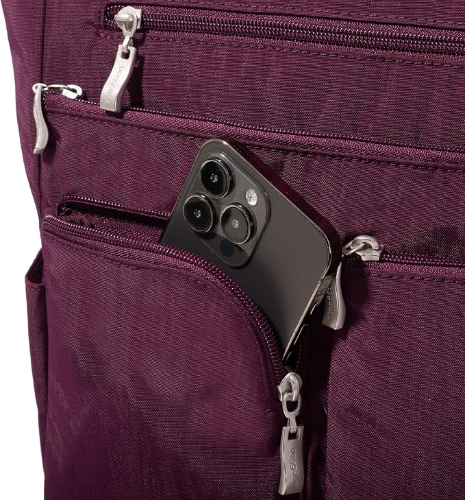 Baggallini All Set 3 in 1 Tote Backpack - 15"x10.5" Lightweight Travel Bag w/RFID Phone Wristlet - Image 12