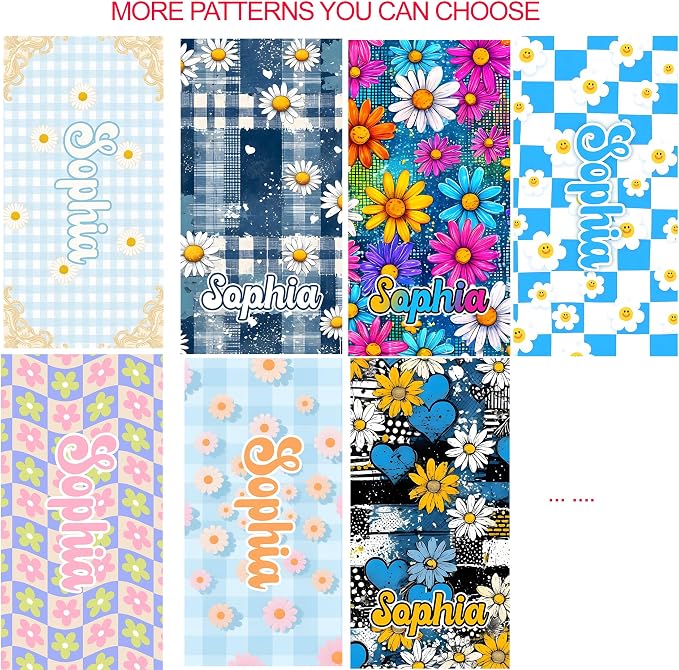 JML Personalized Beach Towel with Name, Custom Flower Beach Towel, Customized Microfiber Pool Towel, Quick Dry & Absorbent Swim Towel for Adult,Mother's Day, Birthday, Summer Holiday,Vacation - Image 2