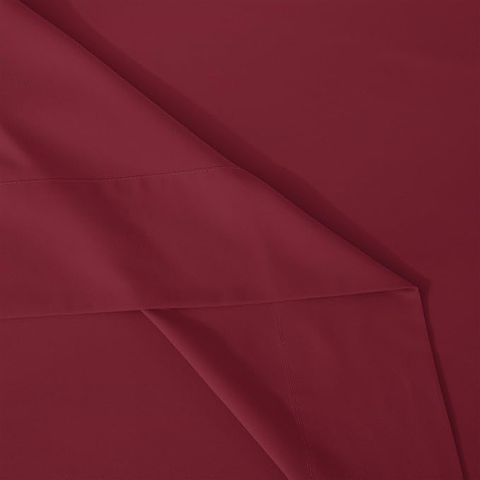 Mocassi 4-Piece Extra Deep Pocket 16-24 Inch Air Mattress Bed Sheet Set- 4PC Sheet Set with Smart Pockets Ideal for Air Beds, RVs, Camping and Guest Rooms Premium Hotel Quality, King, Burgundy - Image 8