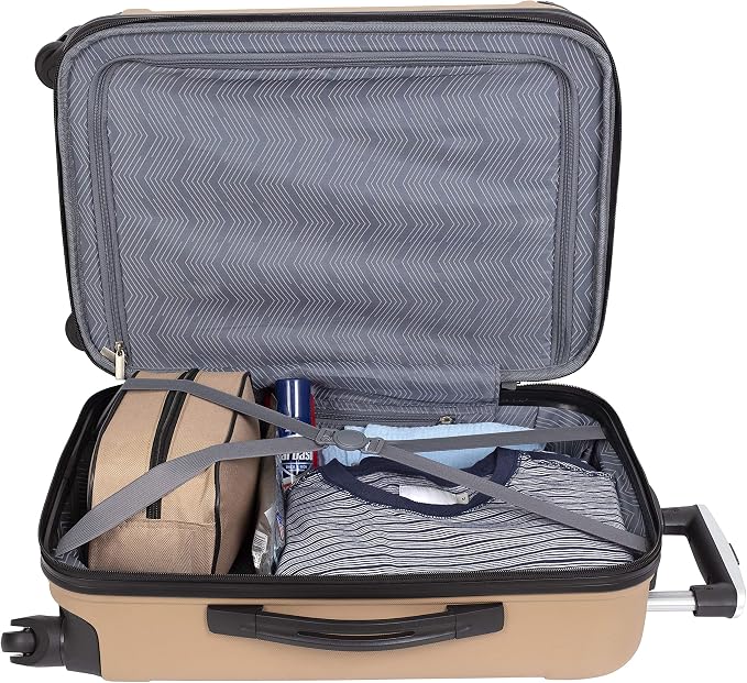 Travelers Club Midtown Hardside 4-Piece Luggage Travel Set, Tan - Image 3