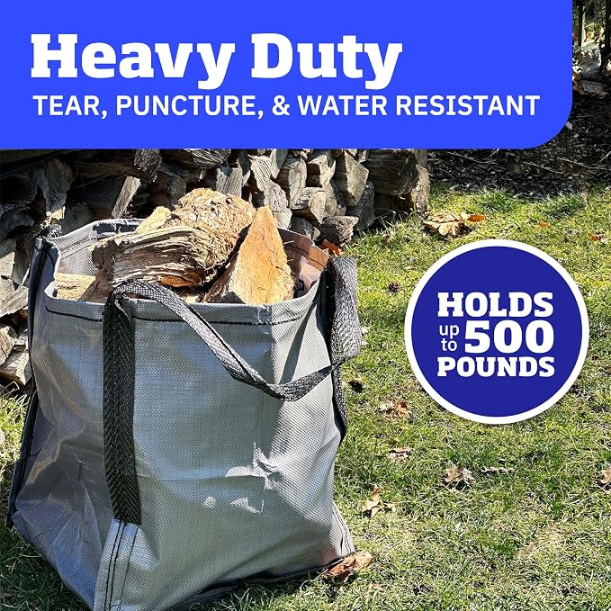 DURASACK Heavy Duty Storage Tote Bag 22-Gallon, Gray, Pack of 4 | Rugged Woven Polypropylene Moving Bag, Reusable Self-Standing Design, Holds up to 500 Pounds - Image 2