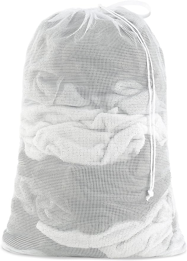 Whitmor Mesh Laundry Bag - White - Image 3