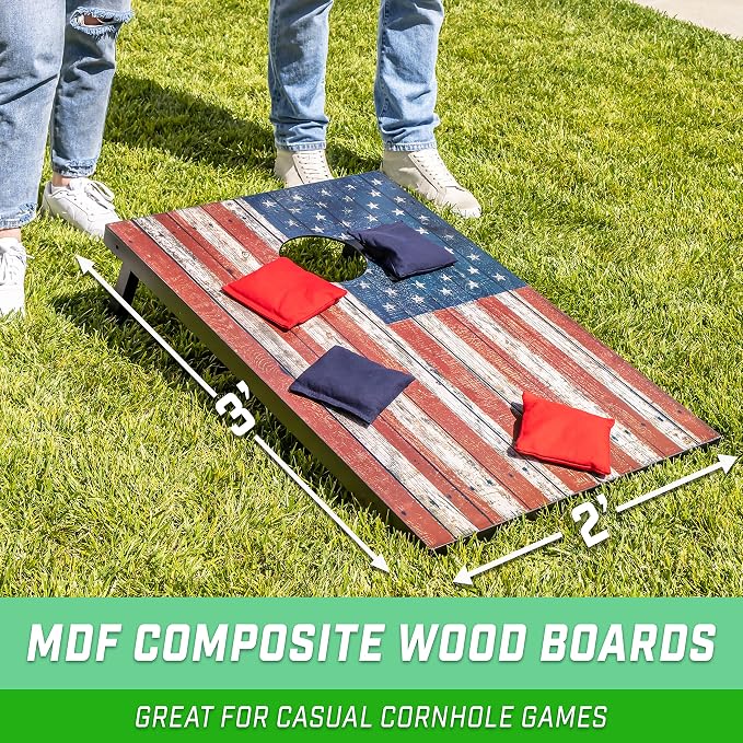 GoSports Portable Cornhole Sets, 8 Styles – Choose 4 x 2 ft or 3 x 2 ft - Boards Include 8 Bean Bags, Travel Case, and Game Rules - Image 2