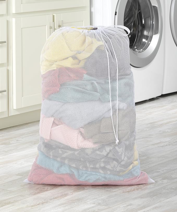 Whitmor Mesh Laundry Bag - White - Image 2