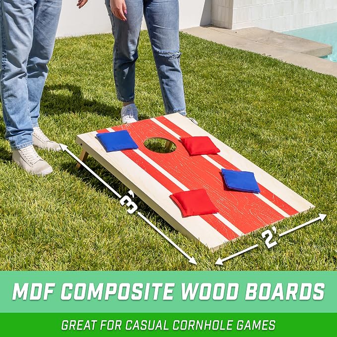 GoSports Portable Cornhole Sets, 8 Styles – Choose 4 x 2 ft or 3 x 2 ft - Boards Include 8 Bean Bags, Travel Case, and Game Rules - Image 2