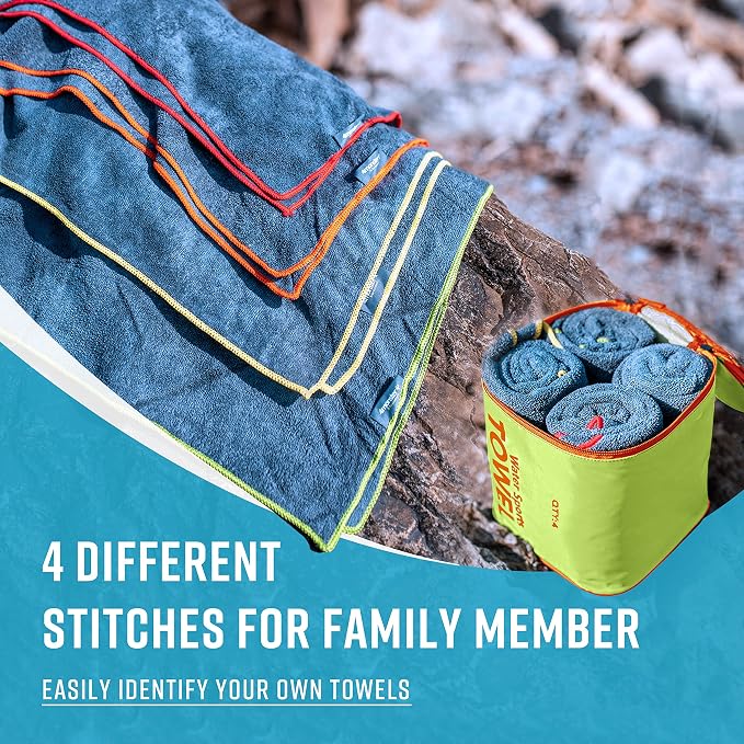 4Monster 4-Pack Quick Dry Microfiber Travel Towels – Super Absorbent, Ultra-Soft Camping Towel Set with Water-Resistant Bag, Lightweight & Compact for RV, Gym, Beach, Pool, Swimming, and Family Trips - Image 3