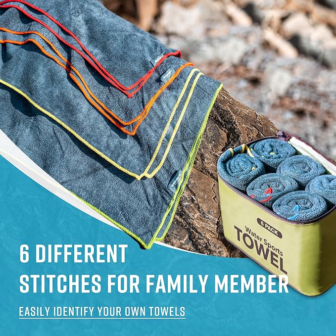 4Monster 4-Pack Quick Dry Microfiber Travel Towels – Super Absorbent, Ultra-Soft Camping Towel Set with Water-Resistant Bag, Lightweight & Compact for RV, Gym, Beach, Pool, Swimming, and Family Trips - Image 3