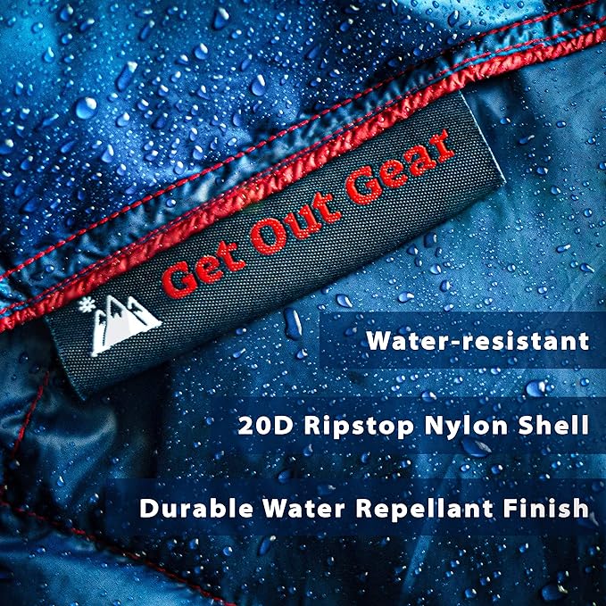 Get Out Gear Down Camping Blanket - Puffy, Packable, Lightweight and Warm | Ideal for Outdoors, Travel, Stadium, Festivals, Beach, Hammock | 650 Fill Power Water-Resistant Backpacking Quilt - Image 8