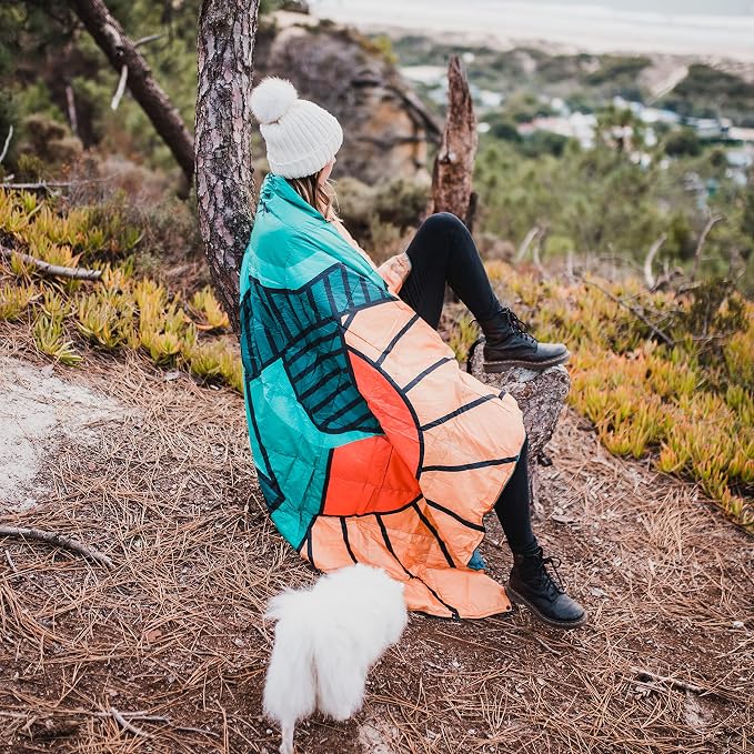 4Monster Down Camping Blanket, 650 Fill Power Ultralight Packable Puffy Blanket, Warm, Waterproof & Windproof Outdoor Quilt for Backpacking, Travel, Stadium, Beach - Image 5