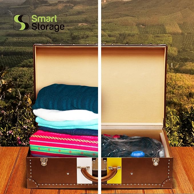 Large Vacuum Storage Bags 6 Pack with Hand Pump, 24x31.5 Inch Space Saver Bags for Clothes Comforters Blankets Pillows Bedding, Airtight Compression Bags for Travel Luggage and Under Bed Storage - Image 9