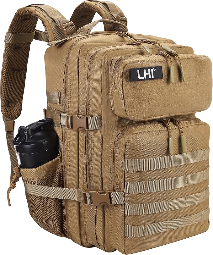 LHI Military Tactical Backpack for Men and Women 45L Army 3 Days Assault Pack Bag Large Rucksack with Molle System by LHI