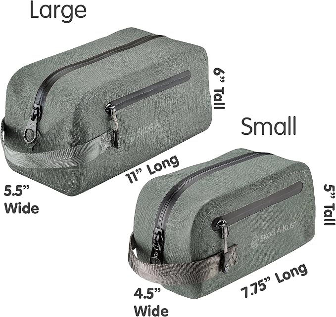 Skog Å Kust DoppSak Waterproof & Leak-proof Travel Toiletry Bag (Grey, Large) - Image 2