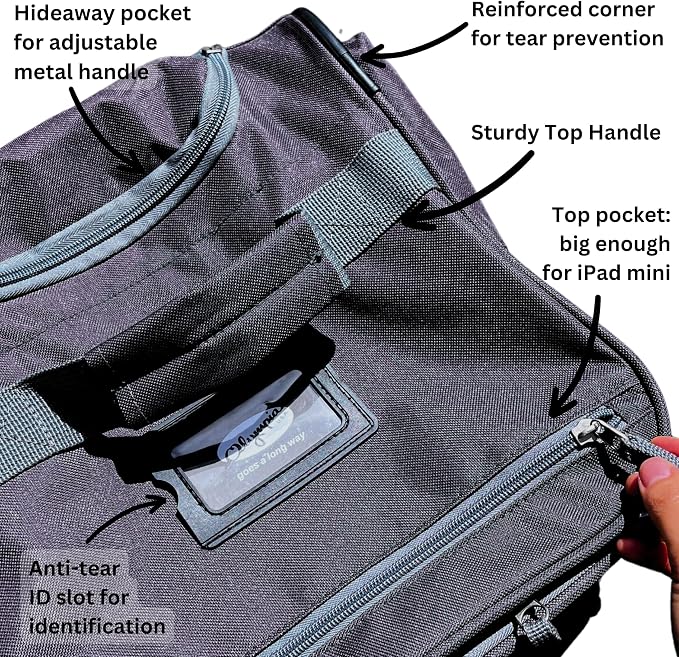 Olympia U.S.A. 29 inch Jumbo Size 8 Pockets Wheeled Rolling Duffel Bag Water Resistant Luggage Lightweight Travel Suitcase with Retractable Handle - Image 3