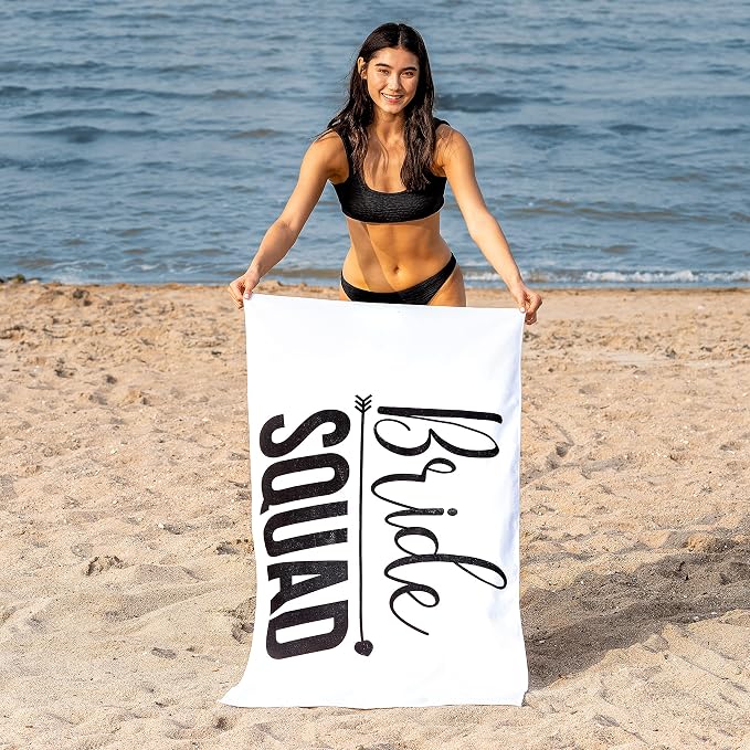Ethisa Bride Squad Towel for Beach Bachelorette Party - Large Classic Towel Design for Bridesmaids to Match Bride to Be - Team Bride Tribe Bachelorette Party Towels - 60"x30" - Image 3