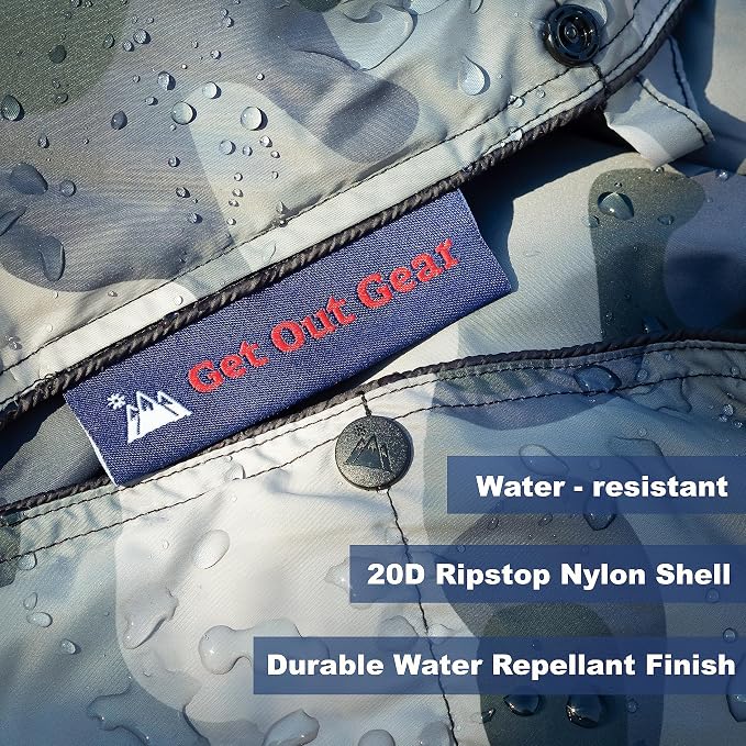 Get Out Gear Down Camping Blanket - Puffy, Packable, Lightweight and Warm | Ideal for Outdoors, Travel, Stadium, Festivals, Beach, Hammock | 650 Fill Power Water-Resistant Backpacking Quilt - Image 5